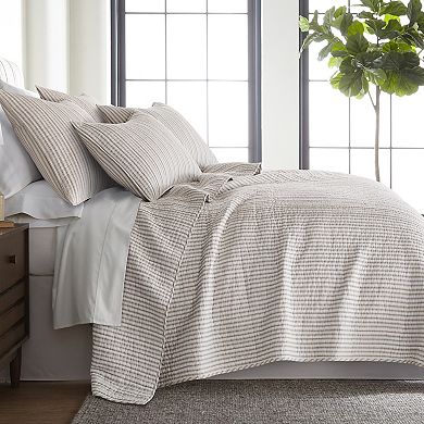 Levtex Home Tobago Stripe Taupe Quilt Set with Shams