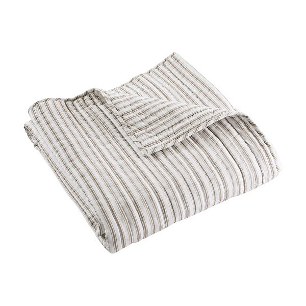 Levtex Home Tobago Stripe Taupe Quilted Throw