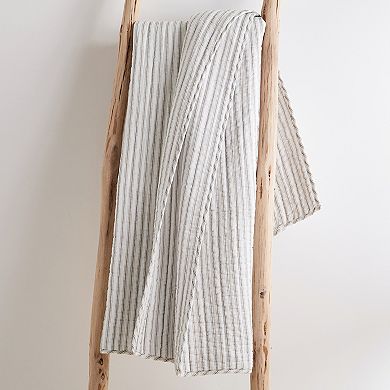 Levtex Home Tobago Stripe Taupe Quilted Throw