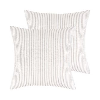 Levtex Home Tobago Stripe Taupe 2-pack Euro Sham Set