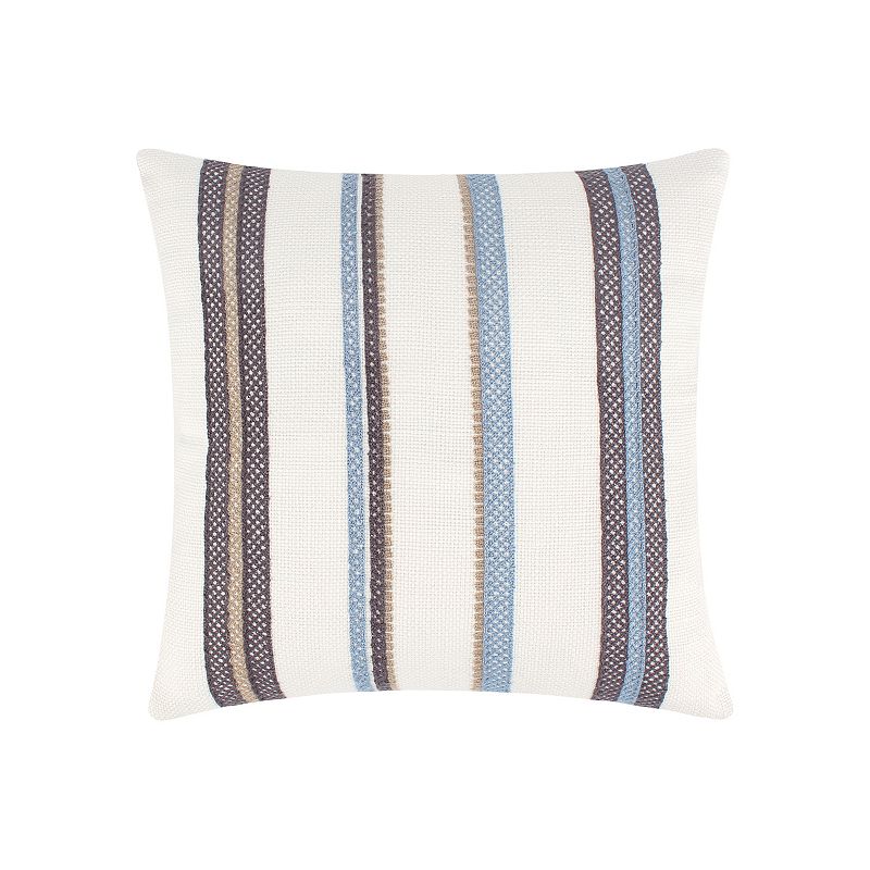 Levtex Home Tobago Stripe Pillow, White, Fits All