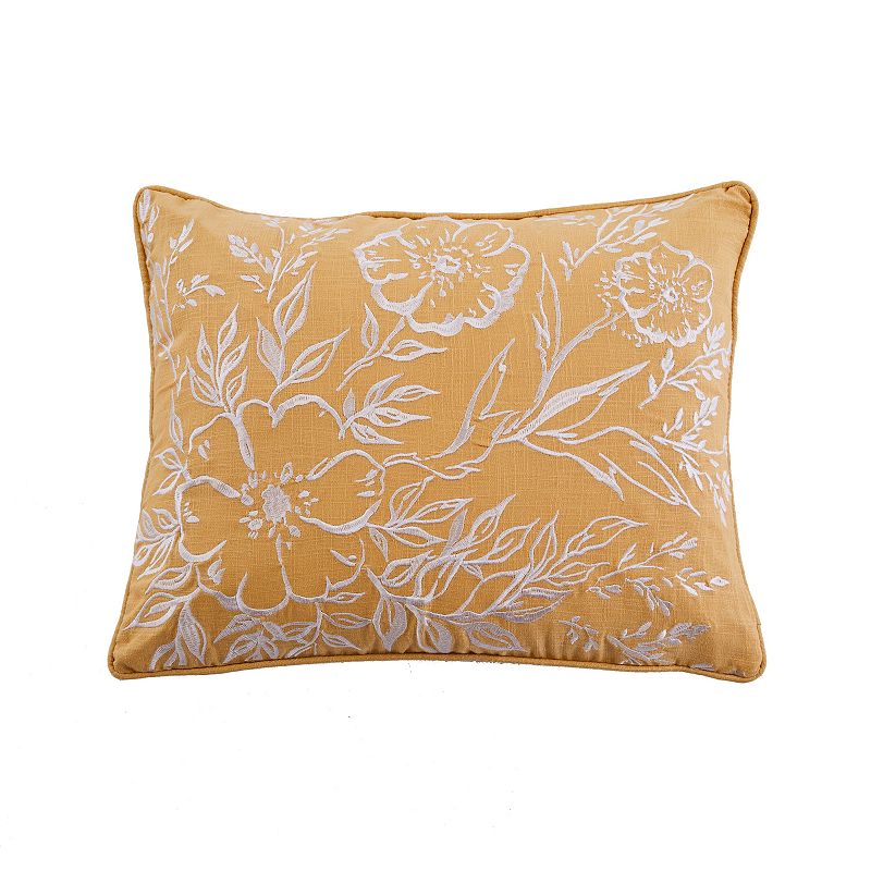 Levtex Home Apolonia Ochre Embroidered Pillow, Yellow, Fits All