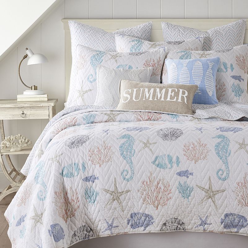 Levtex Home Blue Sea Quilt Set with Shams, Multicolor, Full/Queen