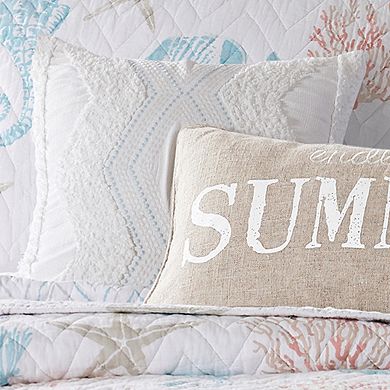 Levtex Home Blue Sea Chenille Tufted Pillow