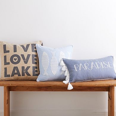 Levtex Home Blue Sea Fish Embroidered Pillow
