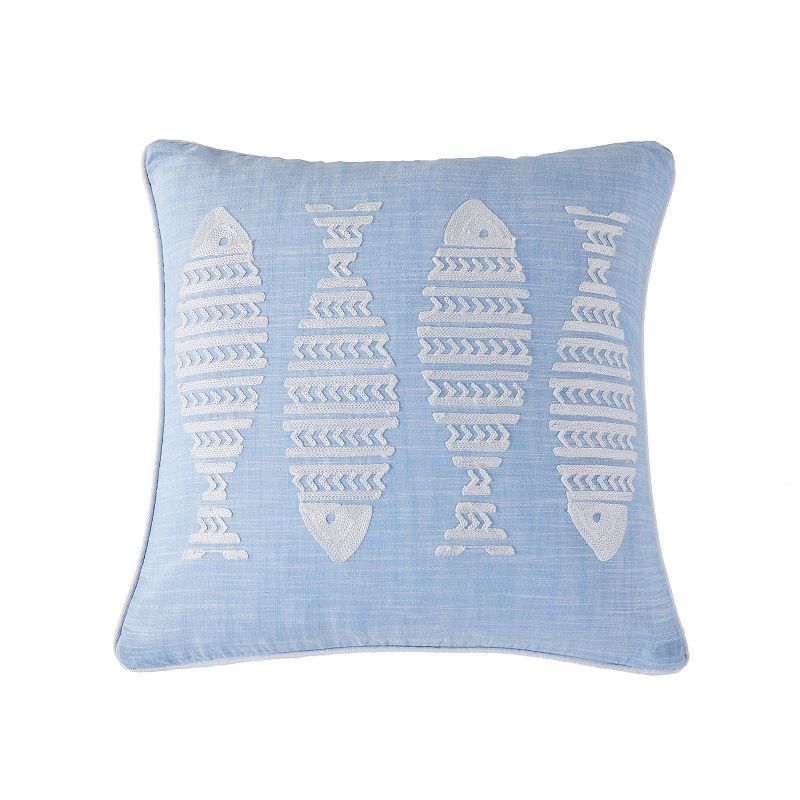 83019184 Levtex Home Blue Sea Fish Embroidered Pillow, Fits sku 83019184