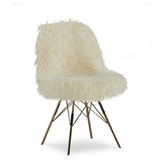 Linon Remy Flokati Inspired Faux Fur Accent Chair