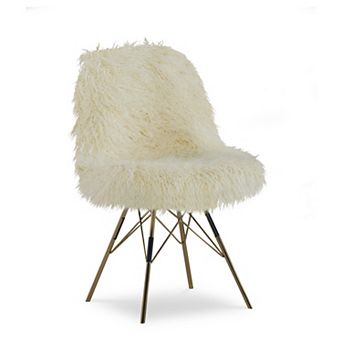 Linon Remy Flokati Inspired Faux Fur Accent Chair
