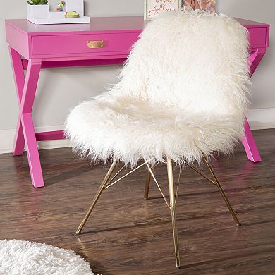 Linon Remy Flokati Inspired Faux Fur Accent Chair