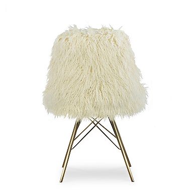 Linon Remy Flokati Inspired Faux Fur Accent Chair