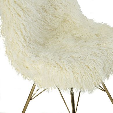 Linon Remy Flokati Inspired Faux Fur Accent Chair
