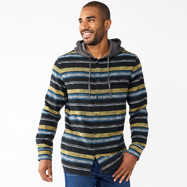Men's Sonoma Goods For Life® Hooded Flannel Button-Down Shirt