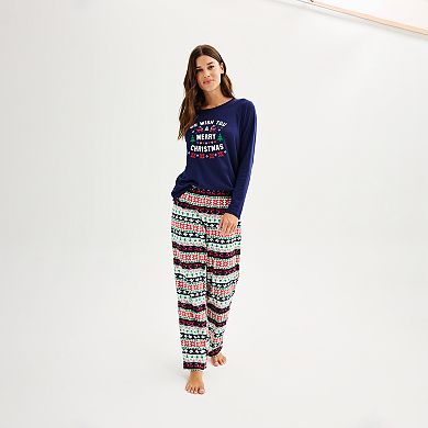 Women's Jammies For Your Families® Christmas Morning Top & Fairisle Bottoms Pajama Set