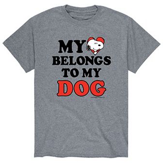 Men's Peanuts Heart Belongs Dog Tee