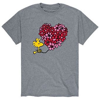 Men's Peanuts Woodstock Floral Heart Tee