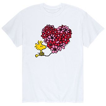 Men's Peanuts Woodstock Floral Heart Tee