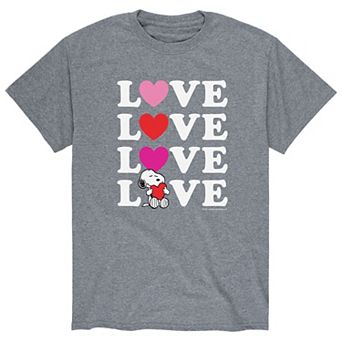 Men's Peanuts Love Stacked Tee