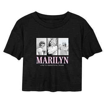 Juniors' Marilyn Monroe Life Cropped Tee