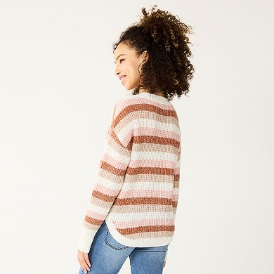 Juniors' SO® Cozy Shirttail Hem Sweater