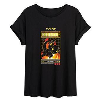 Juniors' Pokémon Charmander Oversized Tee