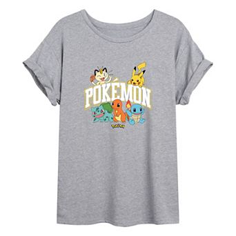 Juniors' Pokémon Athletic Logo Oversized Tee