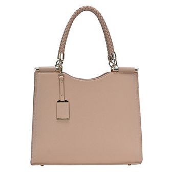 Miztique Vegan Leather Braided Handle Satchel Bag