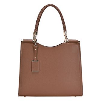 Miztique Vegan Leather Braided Handle Satchel Bag