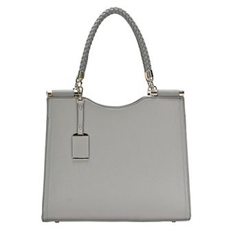 Miztique Vegan Leather Braided Handle Satchel Bag