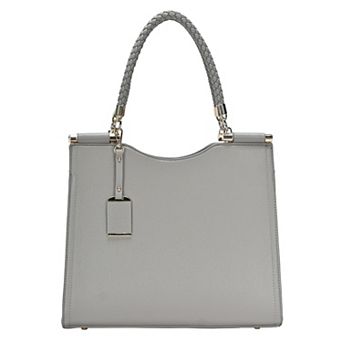 Miztique Vegan Leather Braided Handle Satchel Bag