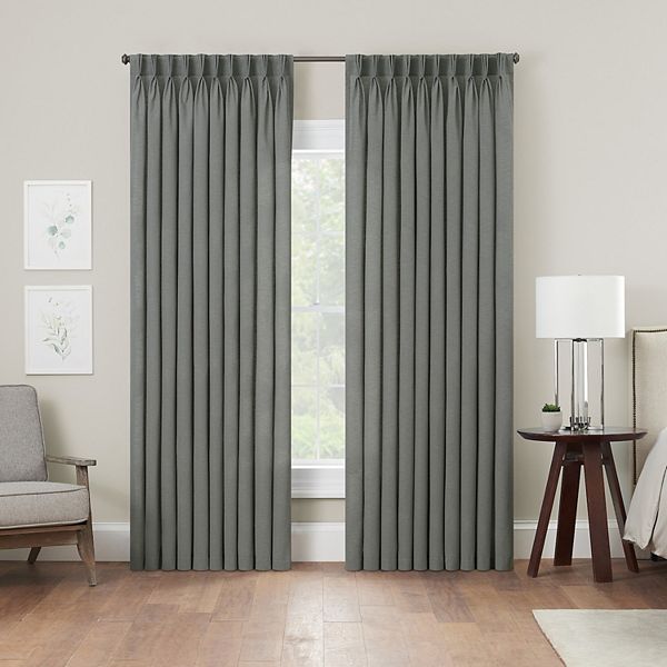 84"x50" Serendipity 10 Pinch Pleat Light Filtering Curtain Panel Gray - Waverly