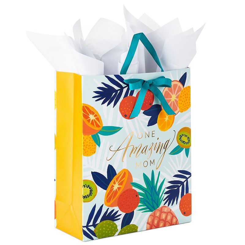 Hallmark Extra Large Tropical Fruit Mothers Day Gift Bag with Tissue Paper