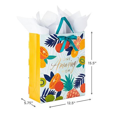 Hallmark Extra Large Tropical Fruit Mother's Day Gift Bag with Tissue Paper