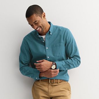 Men's Sonoma Goods For Life® Long Sleeve Perfect Length Button-Down Shirt