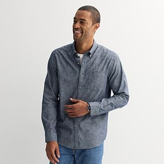 Men's Sonoma Goods For Life® Long Sleeve Perfect Length Button-Down Shirt