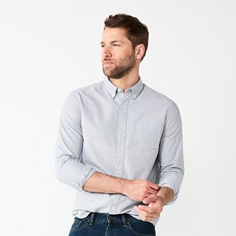 Men's Sonoma Goods For Life® Long Sleeve Perfect Length Button-Down Shirt