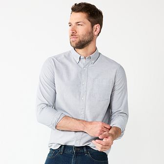 Men's Sonoma Goods For Life® Long Sleeve Perfect Length Button-Down Shirt