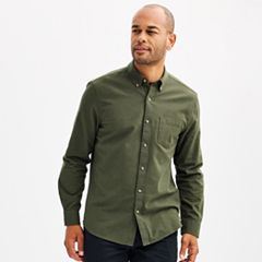 Green button hot sale shirt