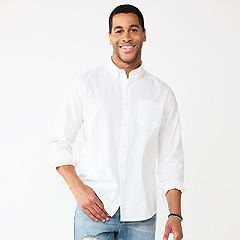 Mens White Long Sleeve Button Up Shirts