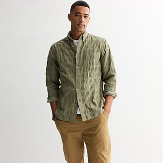 Men's Sonoma Goods For Life® Long Sleeve Perfect Length Button-Down Shirt