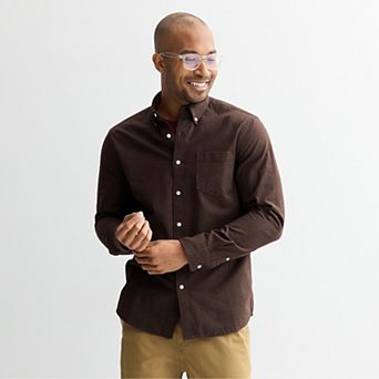 Men's Sonoma Goods For Life® Long Sleeve Perfect Length Button-Down Shirt