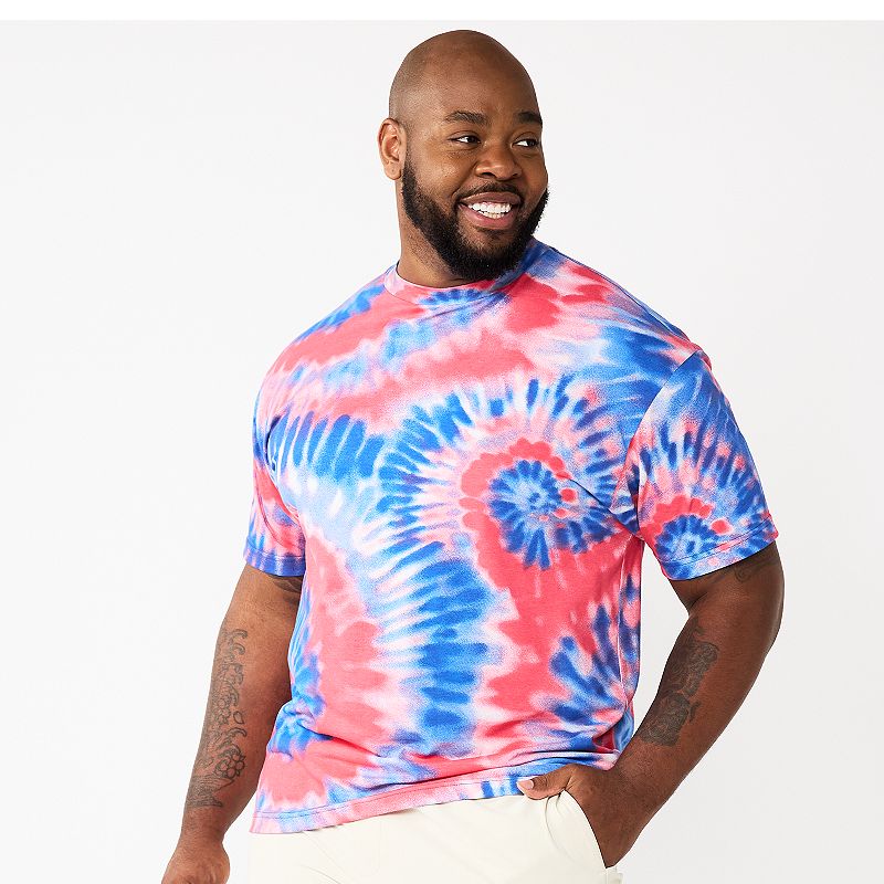 Mens Big & Tall Celebrate Together All American Dye Effect Tee, Size: Larg