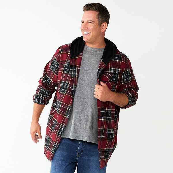 Big & Tall Sonoma Goods For Life® Hooded Flannel Shirt