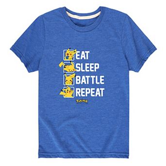 Boys 8-20 Pokemon Eat Sleep Battle Graphic Tee