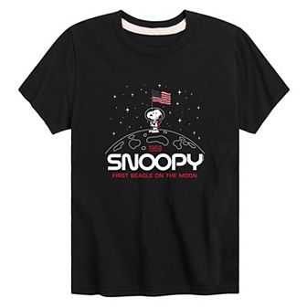 Boys 8-20 Peanuts Snoopy Flag Moon Graphic Tee