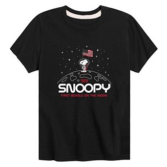 Boys 8-20 Peanuts Snoopy Flag Moon Graphic Tee