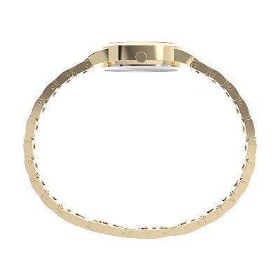 Kohl\'s Gold-Tone Mother-of-Pearl Floral Bracelet Watch Emberly Gold Tone Simulated Mother-Of-Pearl Flower Stretch  main image 3