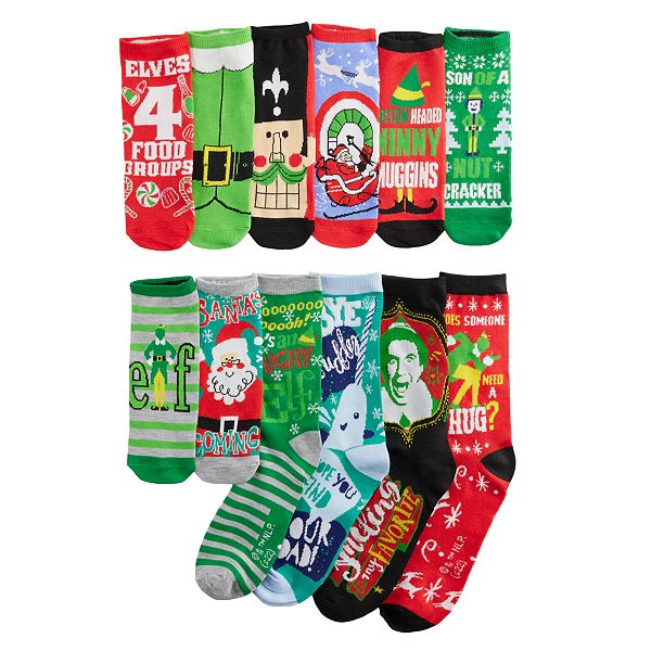 Men's 12 Days of Socks Elf Crew Socks