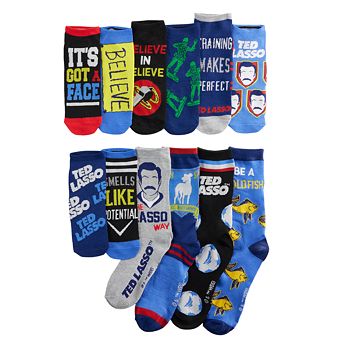 12-Pair 12 Days Men's Ted Lasso Crew Socks