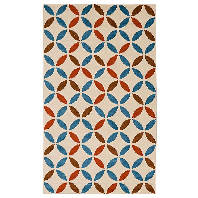 Linon Capri Conrad Star Area Rug, Blue, 4X7 Ft