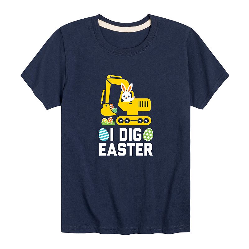 Boys 8-20 I Dig Easter Excavator Graphic Tee, Boys, Size: Small, Blue